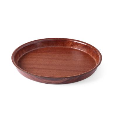 Tác servírovací laminovaný, protiskluzový, kulatý s vysokým okrajem, AmerBox, Mahagon, ⌀360x(H)30mm | 507766